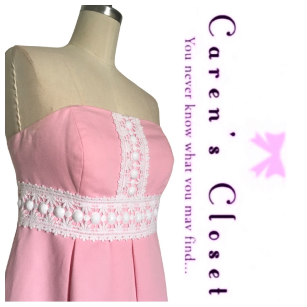 Lilly Pulitzer Pink Strapless Embellished Dress - Picture 3 of 7